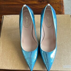 SJP METALLICA BLUE PUMPS